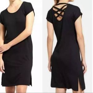 Athleta Modal Crossback Sweatshirt Dress Black XS